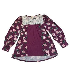 NEW Matilda Jane Fuchsia Heart to Heart Sweet Rosebud Floral Blouse US S